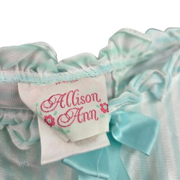 VTG GIRLS ALLISON ANN SZ 10 COTTAGECORE SATIN LONG SLEEVE LACE NIGHTGOWN - Picture 3 of 5